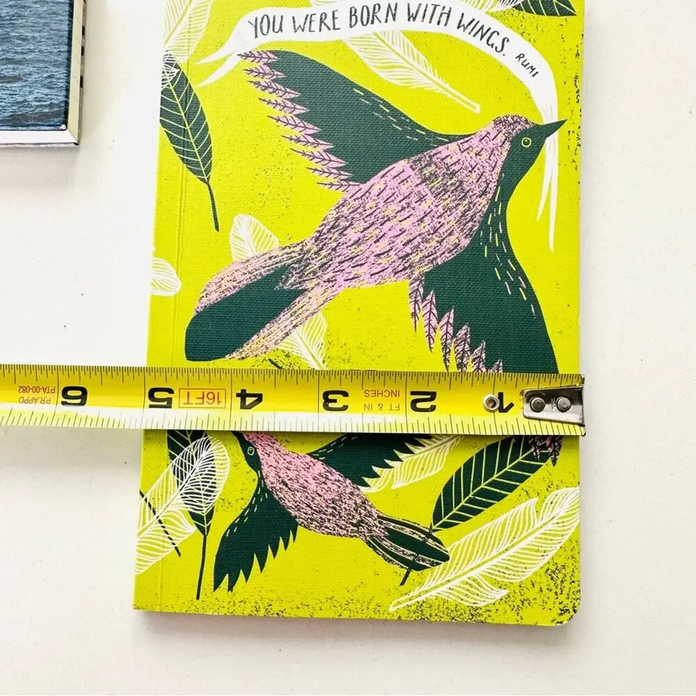 2 NEW ANTHROPOLOGIE Blue Red Ocean Yellow Pink Bird Rumi Notebook Note Pad Set